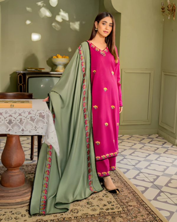 Dhanak 3PC Embroidered-619