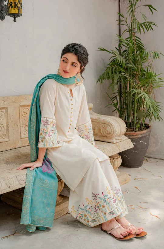 Kastoor 3PC Lawn Embroidered Shirt With Printed Dupatta-730